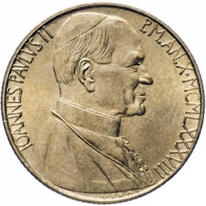 Аверс монеты Ватикан, 200 лир, 1988