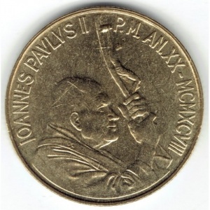 Аверс монеты Ватикан, 200 лир, 1998