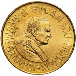 Аверс монеты Ватикан, 200 лир, 1999