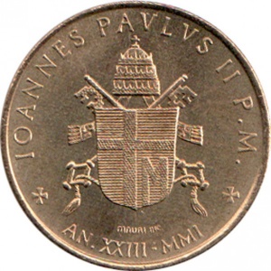 Аверс монеты Ватикан, 200 лир, 2001