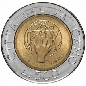 Реверс монеты Ватикан, 500 лир, 1983, Создание Вселенной