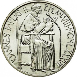 Аверс монеты Ватикан, 1000 лир, 1986
