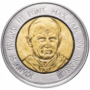 Аверс монеты Ватикан, 500 лир, 1993