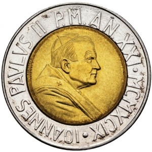 Аверс монеты Ватикан, 500 лир, 1999, Время выбора, время надежды