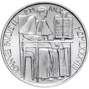 Аверс монеты Ватикан, 1000 лир, 1988