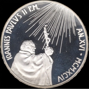 Аверс монеты Ватикан, 500 лир, 1994, Истинный свет