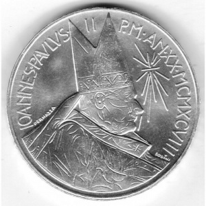 Аверс монеты Ватикан, 500 лир, 1998, 20-й год правления Иоанна Павла II