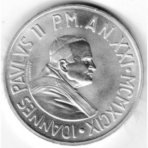Аверс монеты Ватикан, 1000 лир, 1999, Право на свободу вероисповедания