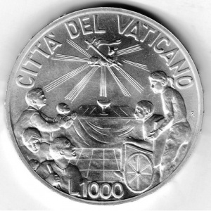 Реверс монеты Ватикан, 1000 лир, 1999, Право на свободу вероисповедания