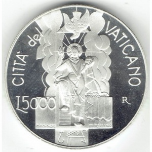 Реверс монеты Ватикан, 5000 лир, 2001, Пасха