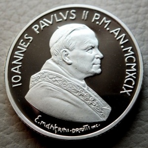 Аверс монеты Ватикан, 10.000 лир, 1999, Святой Год 2000 - День Святой Троицы