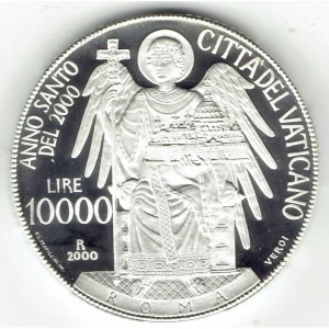 Реверс монеты Ватикан, 10.000 лир, 2000, Святой Год 2000 - Рим