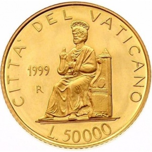 Реверс монеты Ватикан, 50.000 лир, 1999, Святой Петр