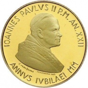 Аверс монеты Ватикан, 50.000 лир, 2000, Блудный сын
