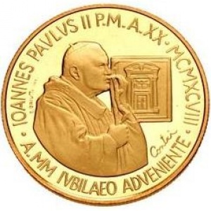 Аверс монеты Ватикан, 100.000 лир, 1998, Базилика Святой Марии Майорской