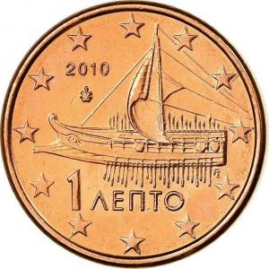 Аверс монеты Греция, 1 евроцент, 2002-2026