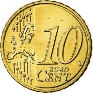 Реверс монеты Греция, 10 евроцентов, 2007-2026