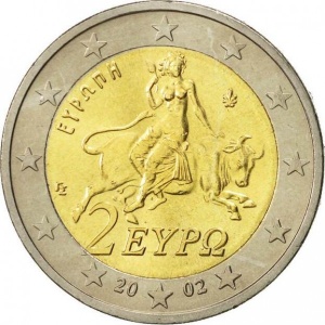 Аверс монеты Греция, 2 евро, 2002-2006