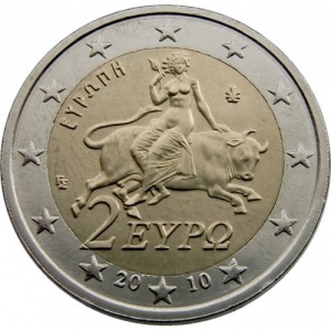 Аверс монеты Греция, 2 евро, 2007-2026