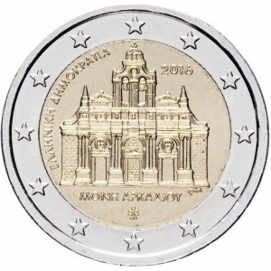 Аверс монеты Греция, 2 евро, 2016, Монастырь Аркади