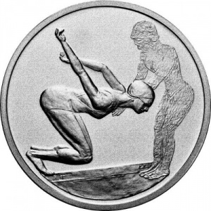 Реверс монеты Греция, 10 евро, 2004, XXVIII летние Олимпийские Игры, Афины 2004 - Плавание