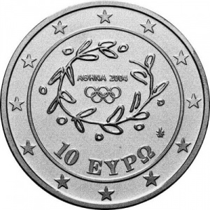 Аверс монеты Греция, 10 евро, 2004, Эстафета олимпийского огня - Австралия