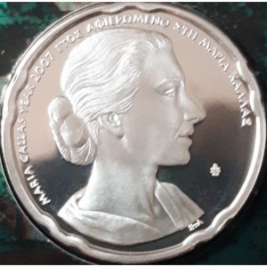 Реверс монеты Греция, 10 евро, 2007, 30 лет со дня смерти Марии Каллас