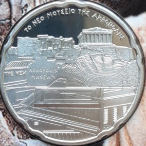 Реверс монеты Греция, 10 евро, 2008, Музей Акрополя