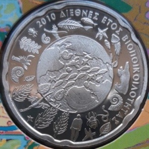 Реверс монеты Греция, 10 евро, 2010, Международный год биологического разнообразия