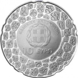 Аверс монеты Греция, 10 евро, 2012, 50-я годовщина смерти Георгиоса Николау Папаниколау