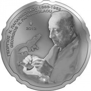 Реверс монеты Греция, 10 евро, 2012, 50-я годовщина смерти Георгиоса Николау Папаниколау