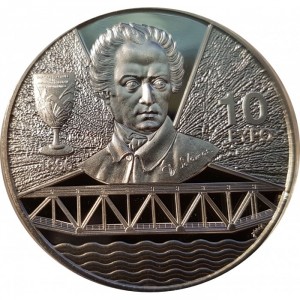 Реверс монеты Греция, 10 евро, 2017, Век железа и стекла. Дионисиос Соломос