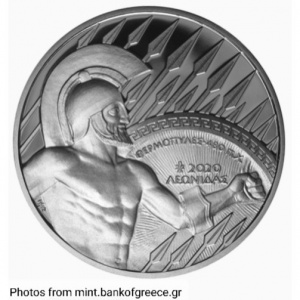 Аверс монеты Греция, 10 евро, 2020, 2500 лет Битве при Фермопилах