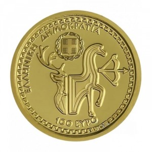 Аверс монеты Греция, 100 евро, 2023, Олимпийские боги - Артемида