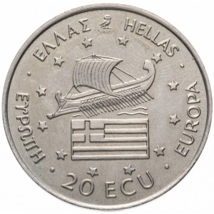 Аверс монеты Греция, 20 ЭКЮ, 1993-1994, Александр Македонский /голова/