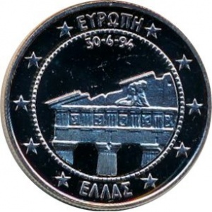 Реверс монеты Греция, 10 ЭКЮ, 1994, Парфенон