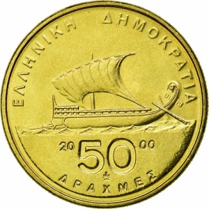 Аверс монеты Греция, 50 драхм, 1986-2000
