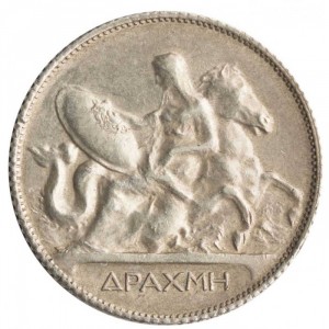 Реверс монеты Греция, 1 драхма, 1910-1911