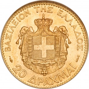 Реверс монеты Греция, 20 драхм, 1884