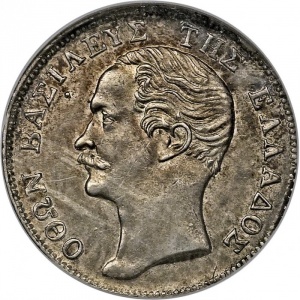 Аверс монеты Греция, ½ драхмы, 1851-1855