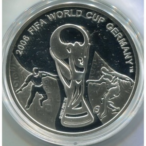 Реверс монеты Грузия, 1 лари, 2004, Чемпионат мира по футболу 2006, Германия