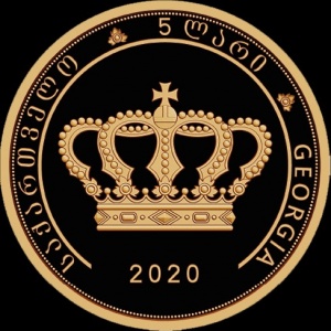 Аверс монеты Грузия, 5 лари, 2020, 300 лет со дня рождения царя Ираклия II