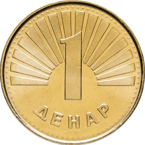 Реверс монеты Северная Македония, 1 денар, 1993-2014
