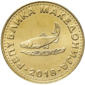 Аверс монеты Северная Македония, 2 денара, 2018
