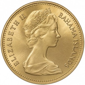 Аверс монеты Багамы, 1 цент, 1966-1969