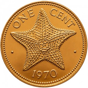 Реверс монеты Багамы, 1 цент, 1970