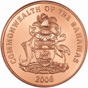 Аверс монеты Багамы, 1 цент, 2006-2007