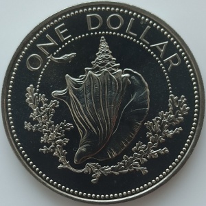 Реверс монеты Багамы, 1 доллар, 1981-2000