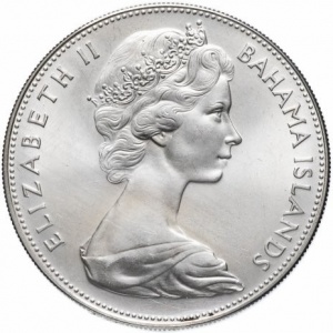 Аверс монеты Багамы, 5 долларов, 1966-1970