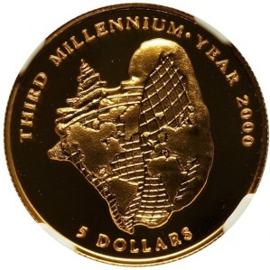 Реверс монеты Багамы, 5 долларов, 1996, Третье тысячелетие